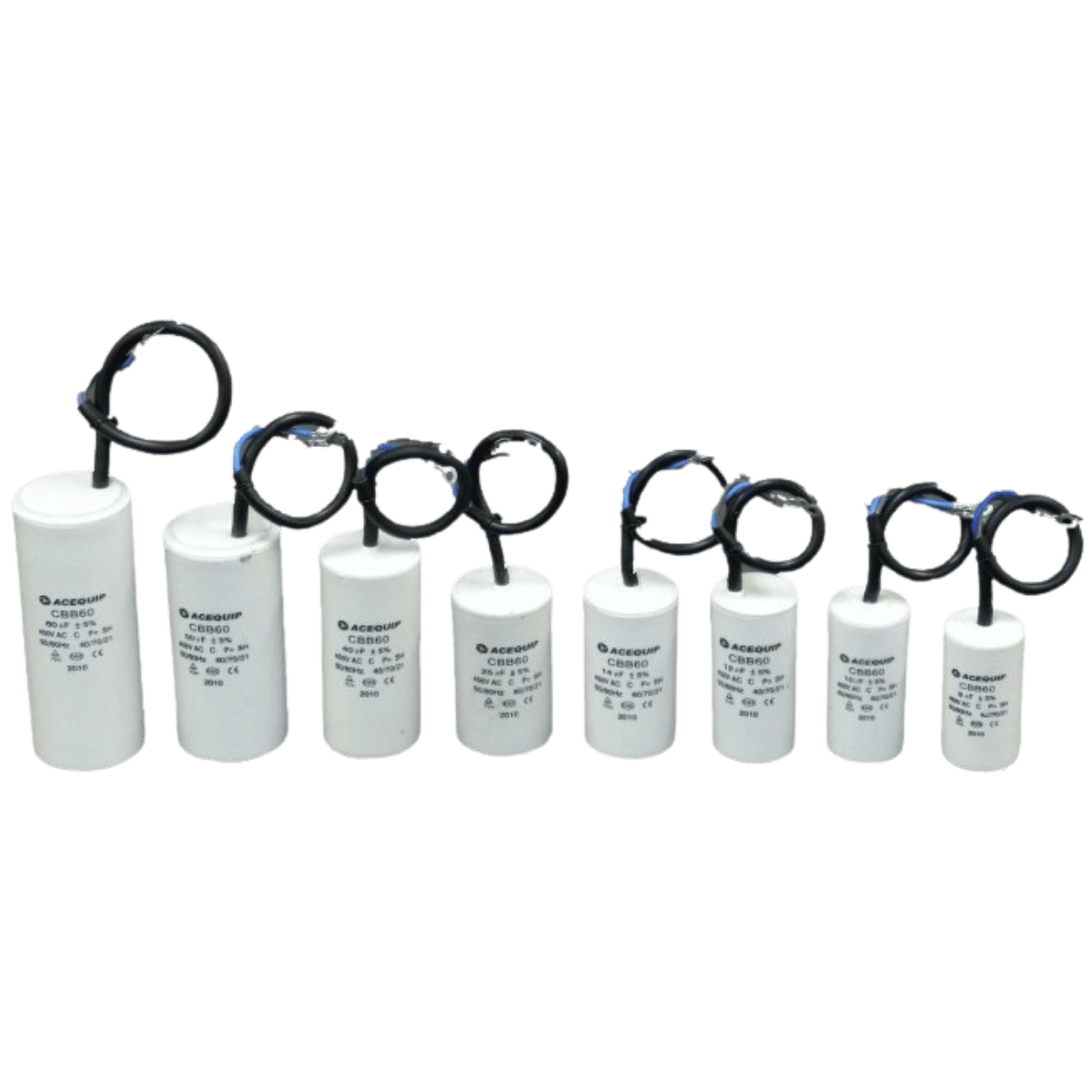 CAP-75.0C 75 UF Acequip Single Phase Mulitpurpose Run Capacitor with cable