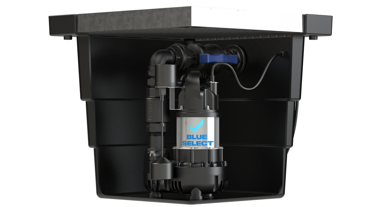 BlueSelect Greywater Pump Pit - Series 450 with Class A Gal Solid Top - BSVA/250/50/1 Pump