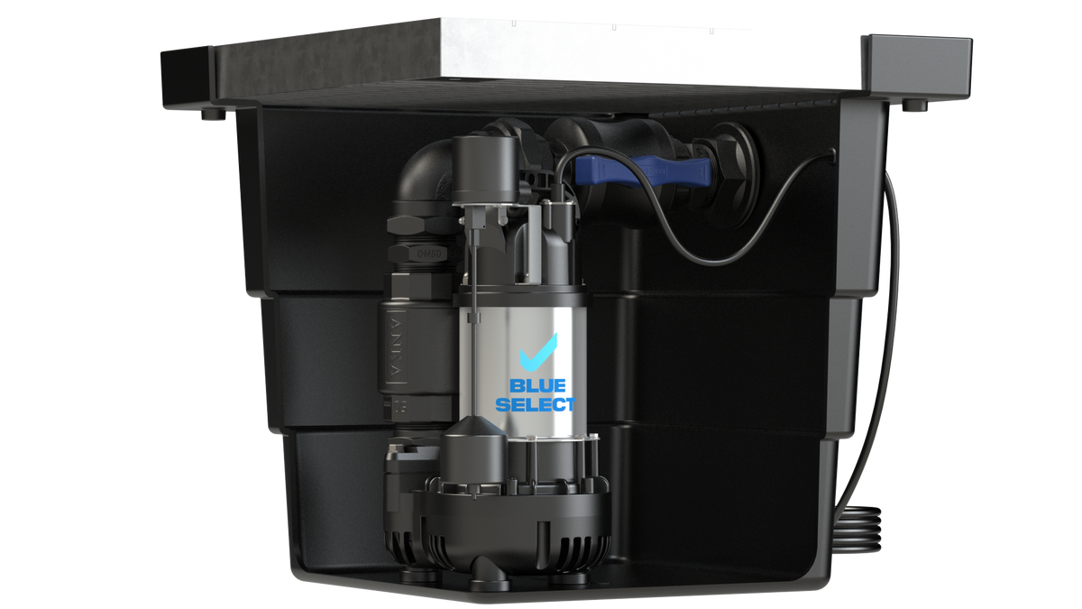 BlueSelect Greywater Pump Pit - Series 450 with Class A Gal Solid Top - BSVA/750/50/1 Pump