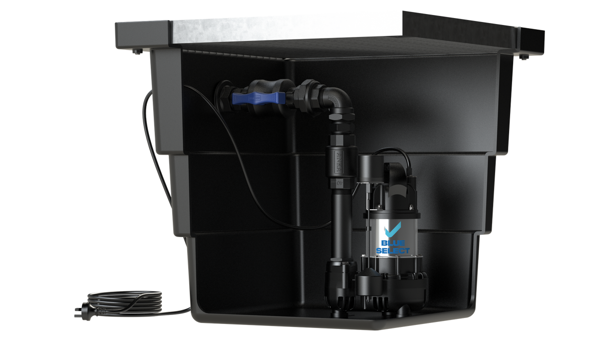 BlueSelect Greywater Pump Pit - Series 600 with Class A Gal Solid Top - BSVA/150/50/1 Pump