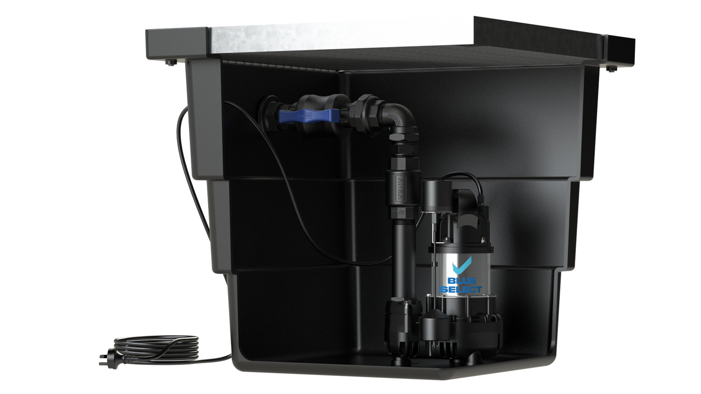 BlueSelect Greywater Pump Pit - Series 600 with Class A Gal Solid Top - BSVA/250/50/1 Pump