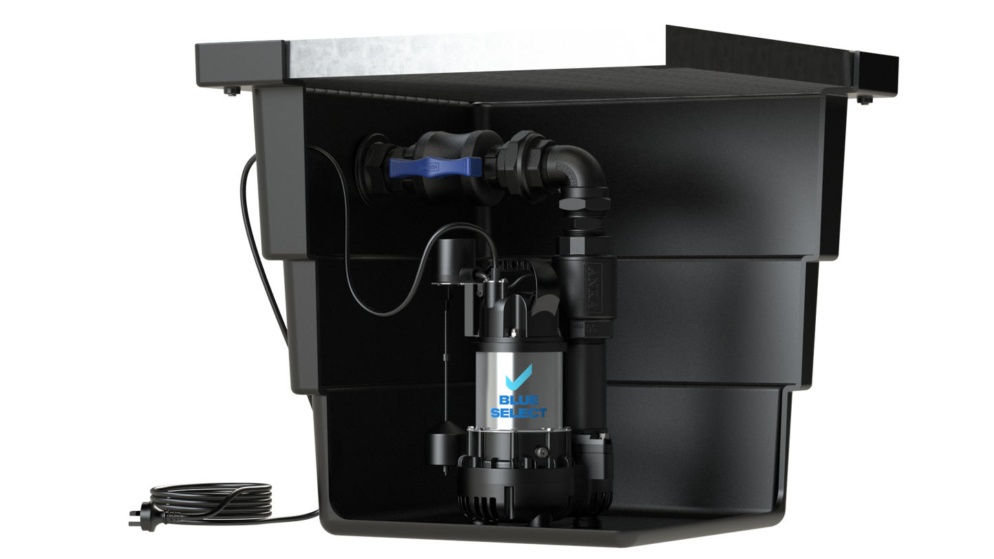 BlueSelect Greywater Pump Pit - Series 600 with Class A Gal Solid Top - BSVA/400/50/1 Pump