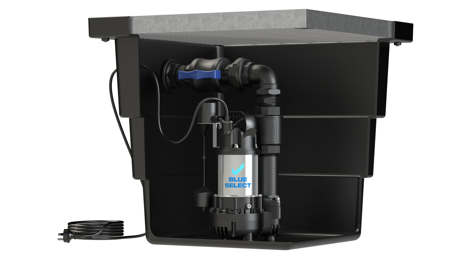 BlueSelect Greywater Pump Pit - Series 600 with Class A Gal Solid Top - BSVA/750/50/1 Pump