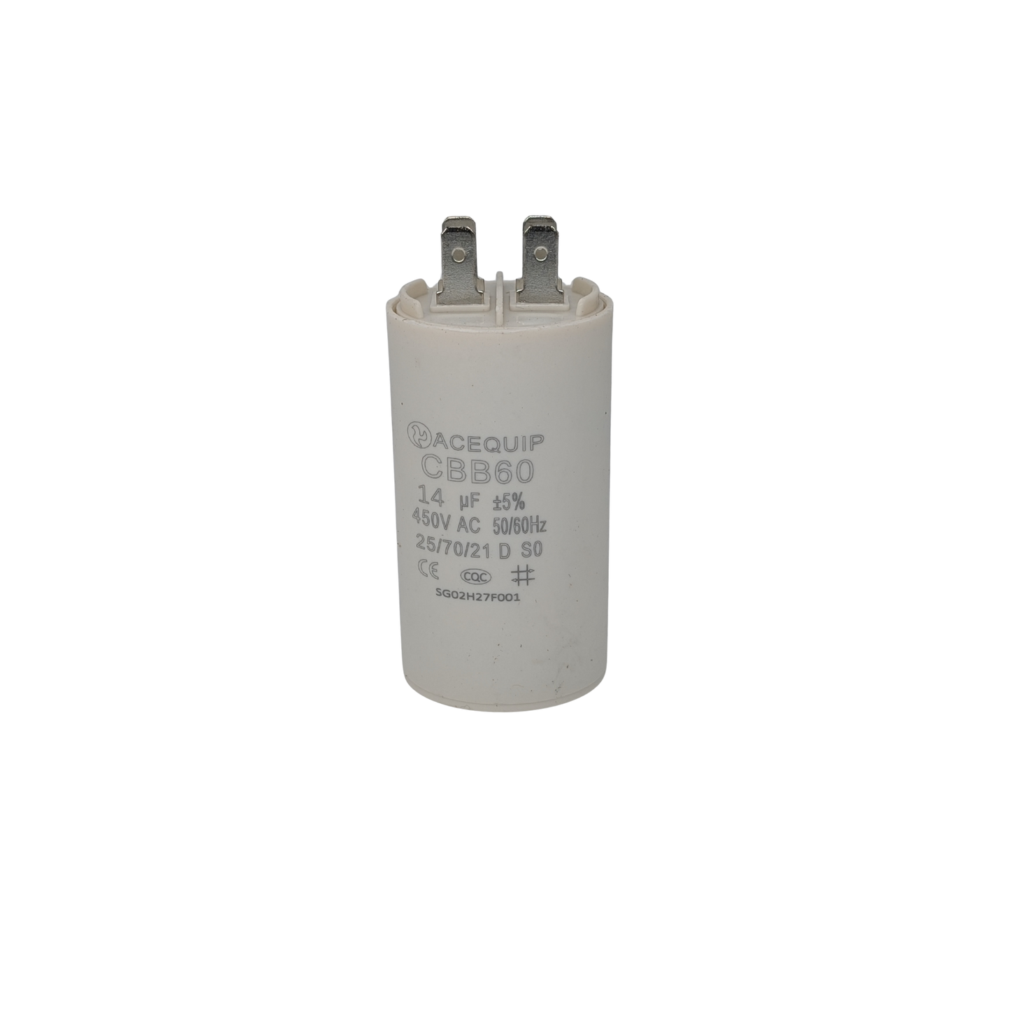 CAP-14.0P 14 UF Acequip Single Phase Multipurpose Run Capacitor with pins