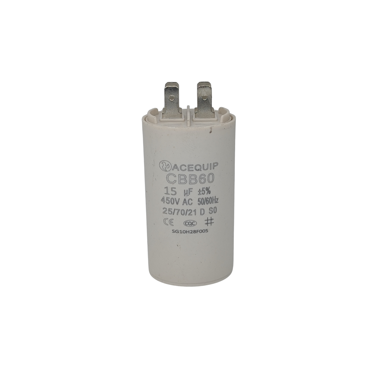 CAP-15.0P 15 UF Acequip Single Phase Multipurpose Run Capacitor with pins