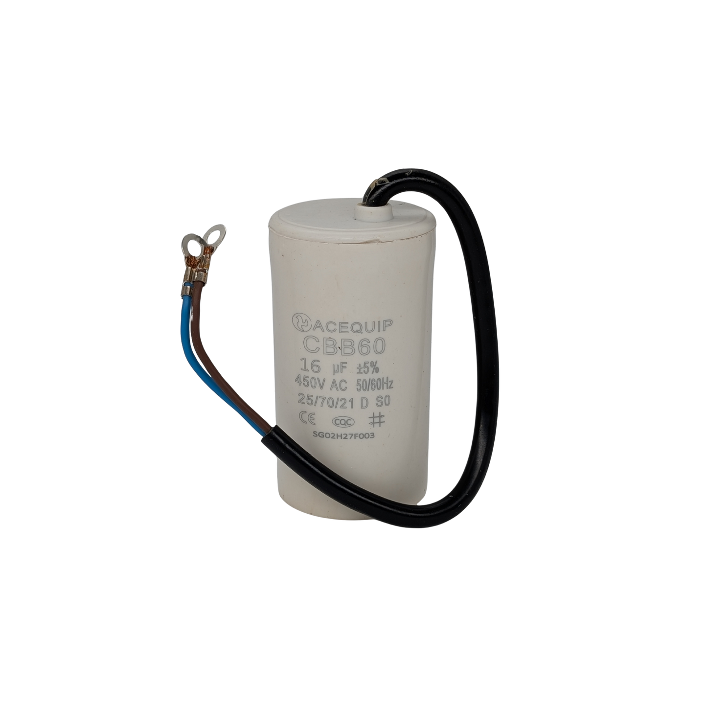 CAP-16.0C 16 UF Acequip Single Phase Multipurpose Run Capacitor with cable
