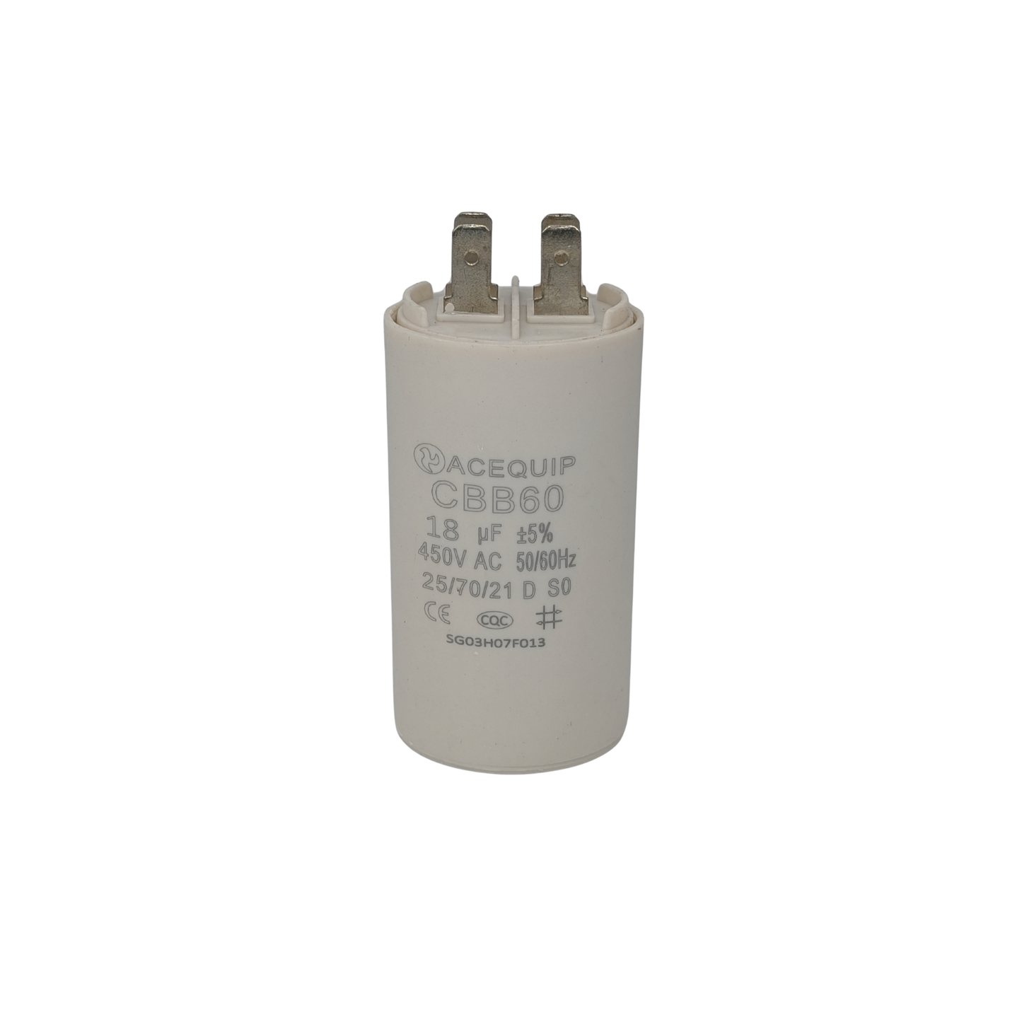 CAP-18.0P 18 UF Acequip Single Phase Multipurpose Run Capacitor with pins