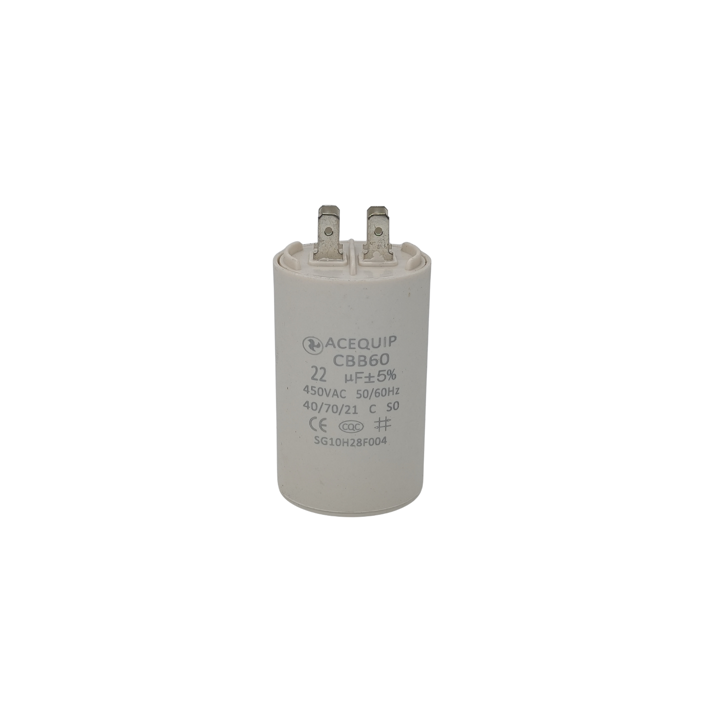 CAP-22.0P 22 UF Acequip Single Phase Multipurpose Run Capacitor with pins