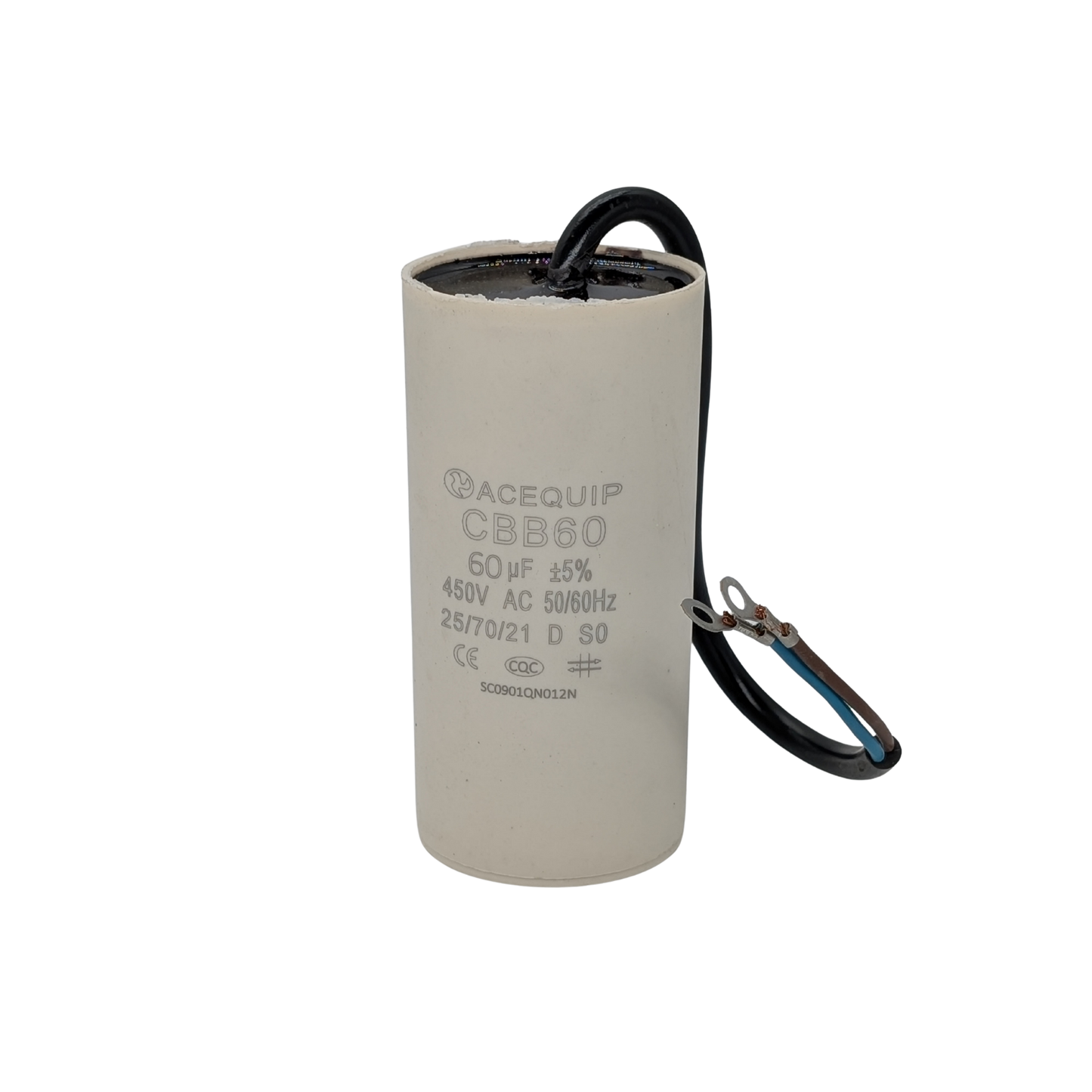 CAP-60.0C 60 UF Acequip Single Phase Multipurpose Run Capacitor with cables