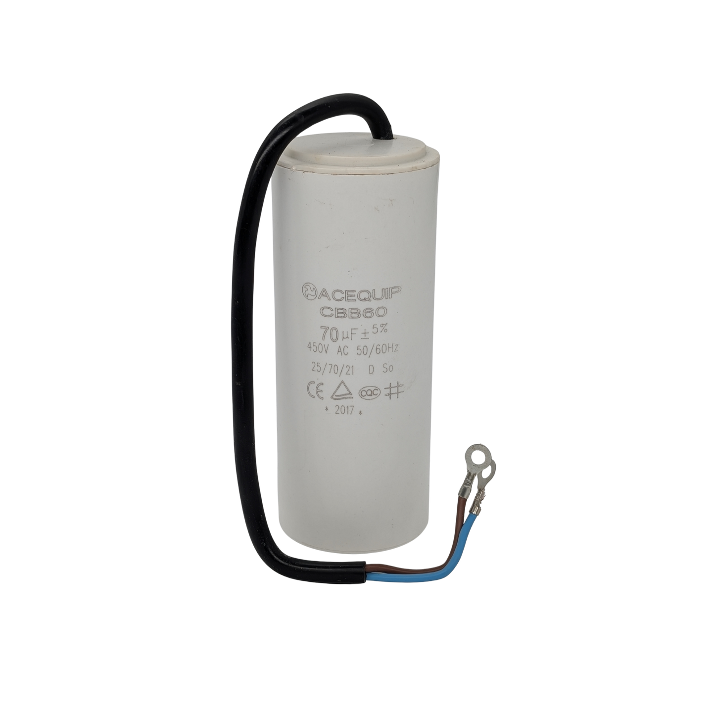 CAP-70.0C 70 UF Acequip Single Phase Mulitpurpose Run Capacitor with cable
