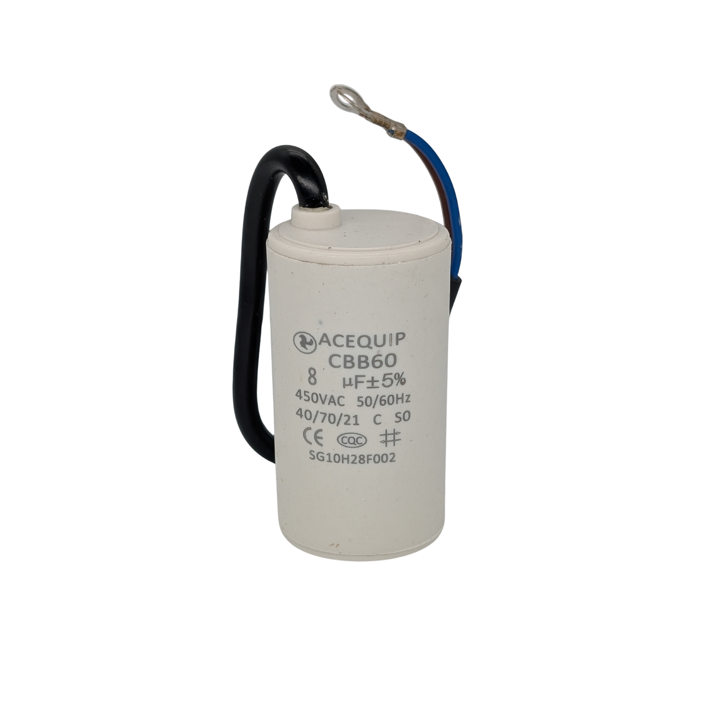 CAP-8.0C 8 UF Acequip Single Phase Multipurpose Run Capacitor with cable