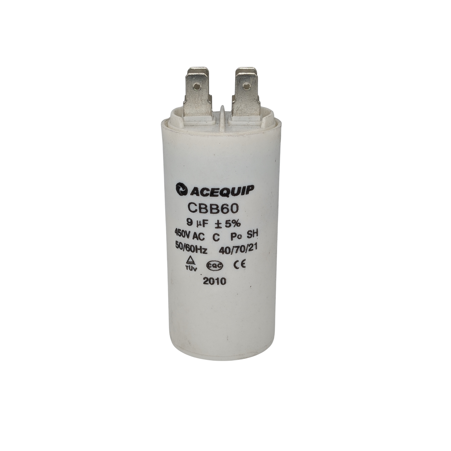CAP-9.0P 9 UF Acequip Single Phase Multipurpose Run Capcitor with pins