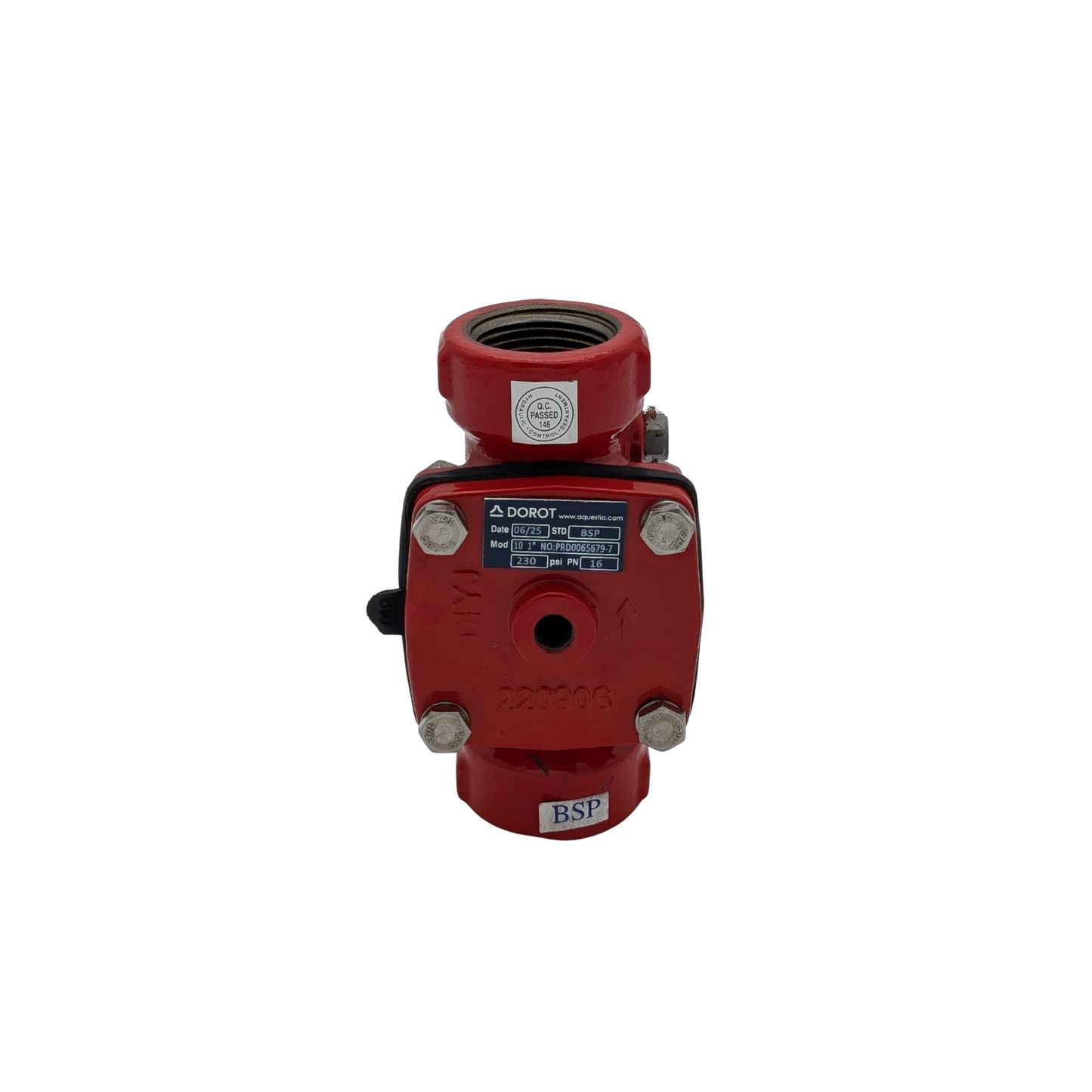 25mm BSPF Globe Valve S44 VALVE RED Basic Valve CRV Diaphragm (CI, Body Only)