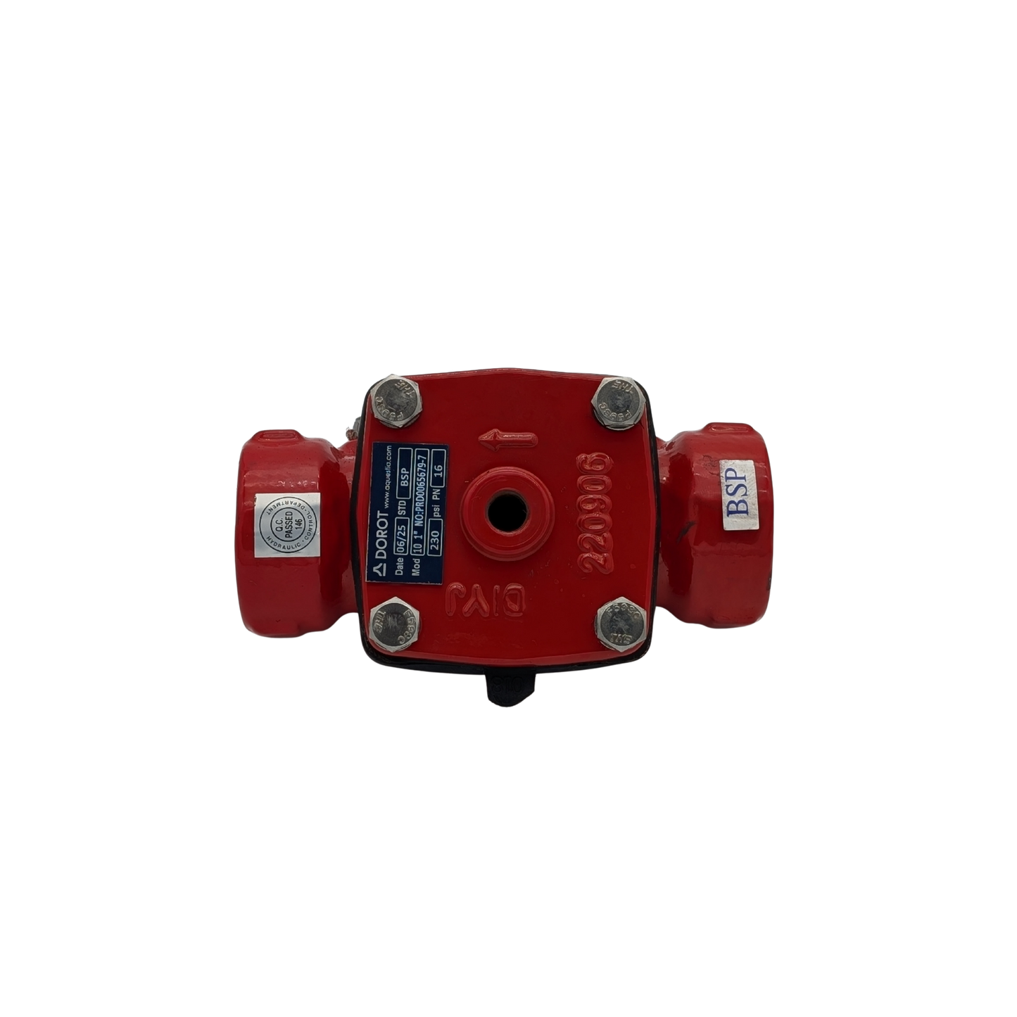 25mm BSPF Globe Valve S44 VALVE RED Basic Valve CRV Diaphragm (CI, Body Only)