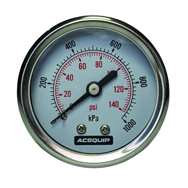 50mm 1600kPa Acequip Dry filled Pressure Gauge Rear Mount