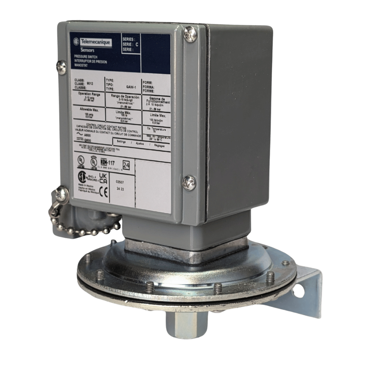 Square D Pressure Switch 0.2-100 psi