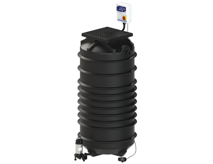 BLUESELECT 2000L Dual Pump Station with 415V, 1.1KW Sewage Grinder Pumps and Guide Rail Kits