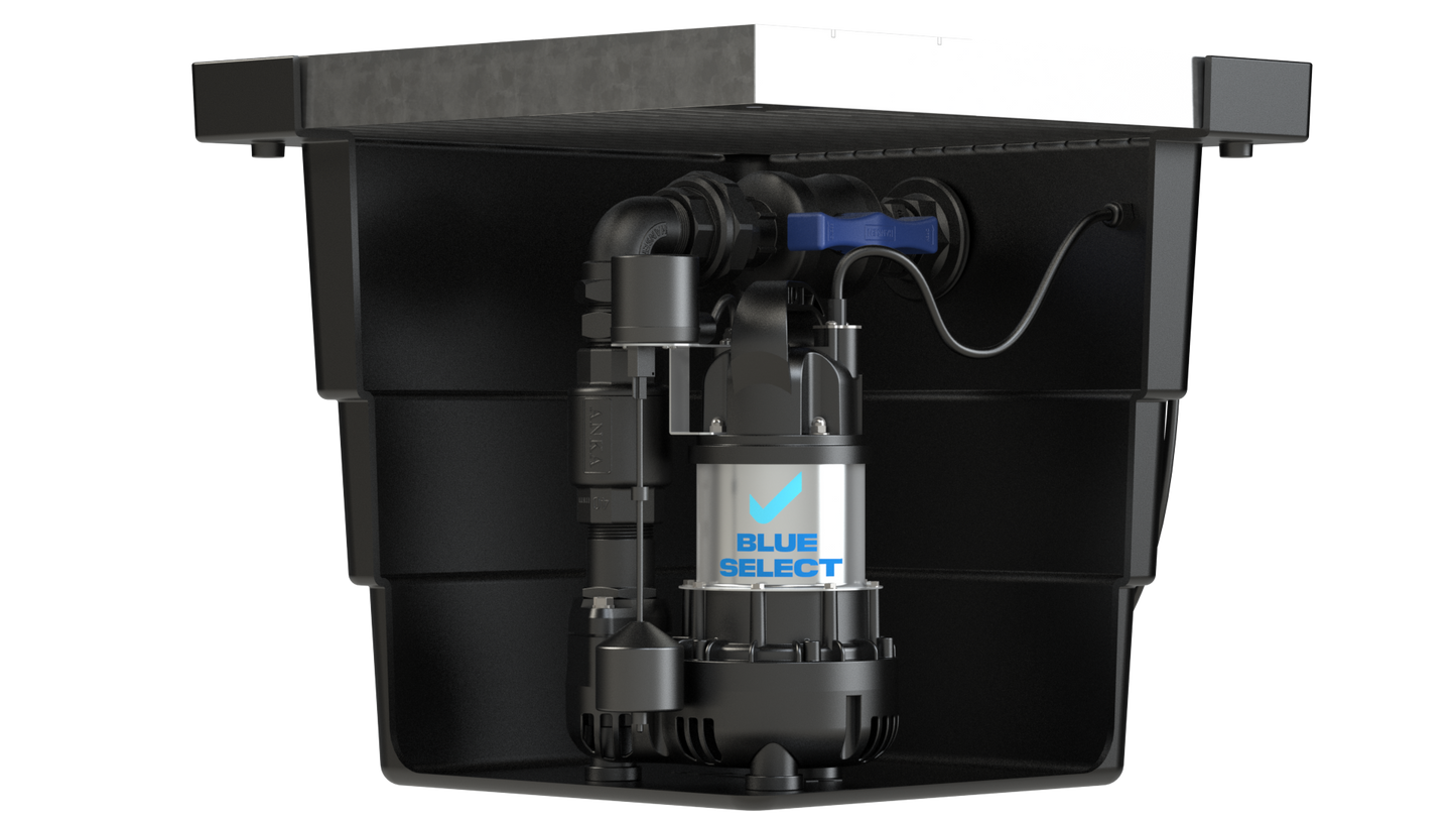 BlueSelect Greywater Pump Pit - Series 450 with Class A Gal Solid Top - BSVA/250/50/1 Pump