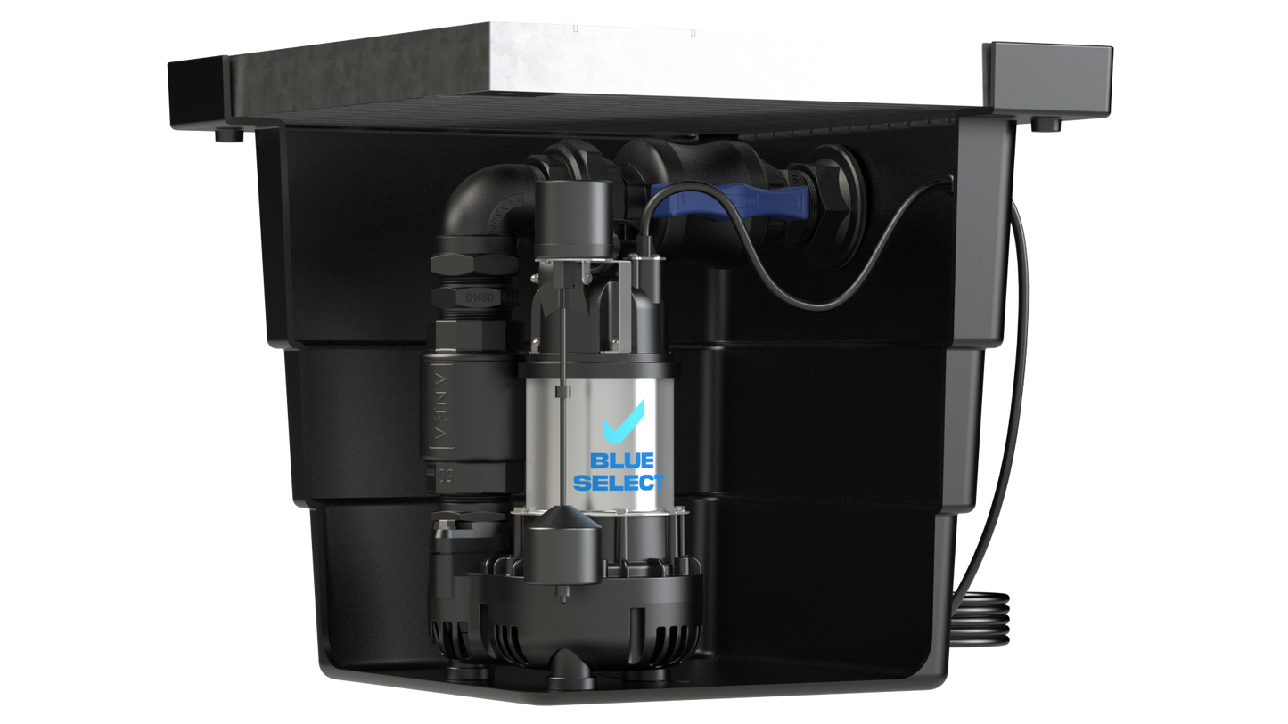 BlueSelect Greywater Pump Pit - Series 450 with Class A Gal Solid Top - BSVA/400/50/1 Pump