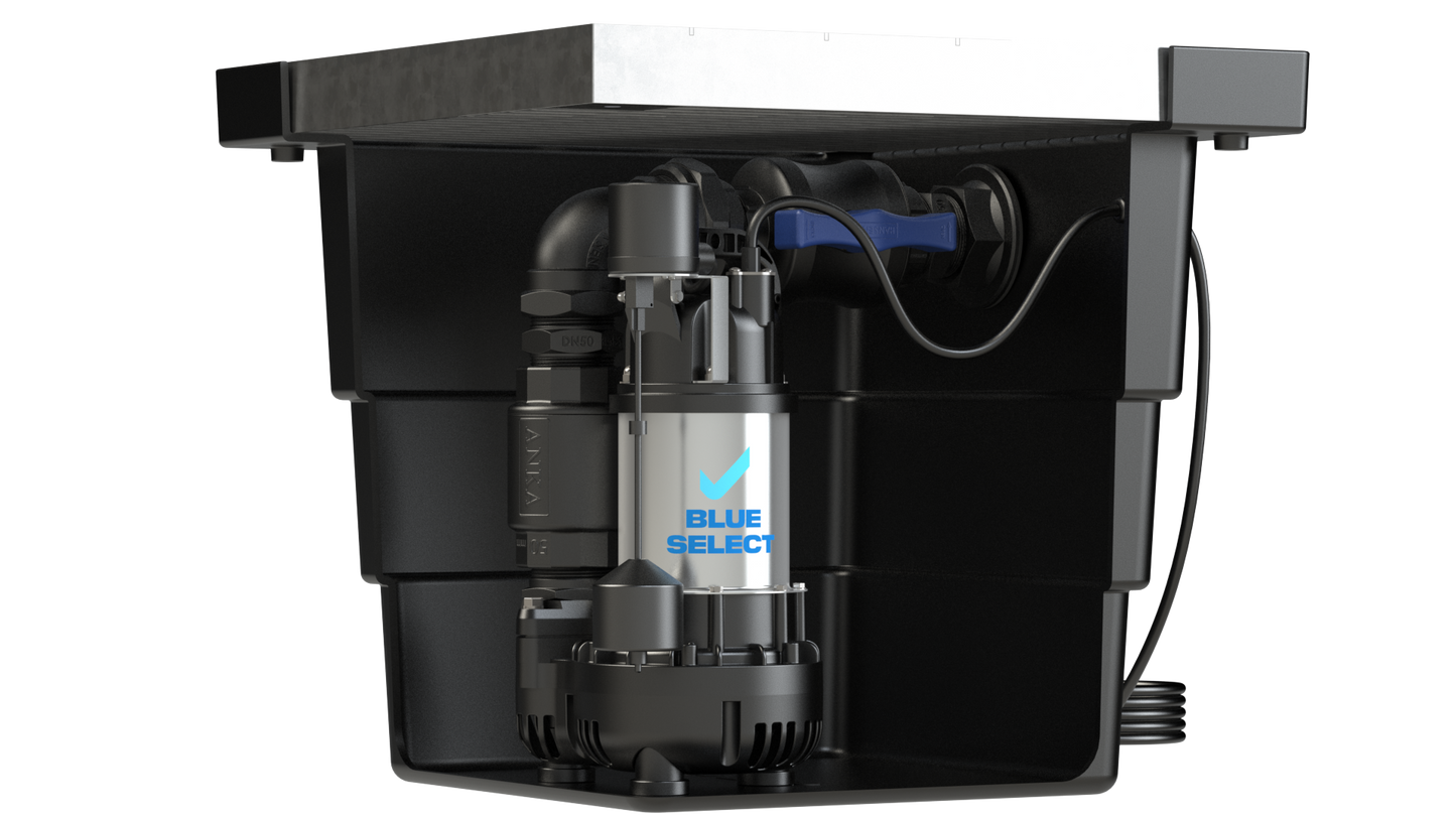 BlueSelect Greywater Pump Pit - Series 450 with Class A Gal Solid Top - BSVA/750/50/1 Pump