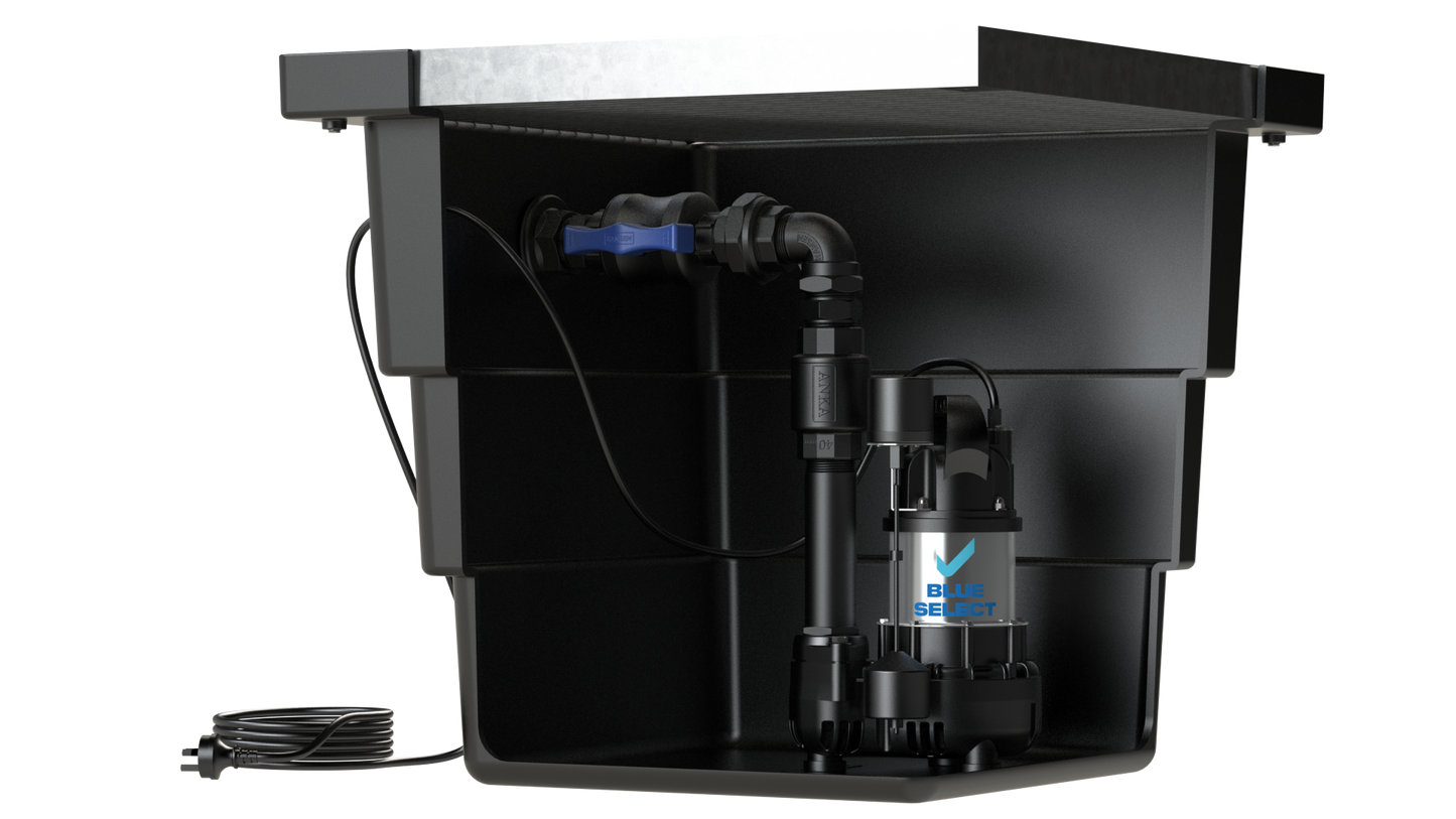 BlueSelect Greywater Pump Pit - Series 600 with Class A Gal Solid Top - BSVA/150/50/1 Pump