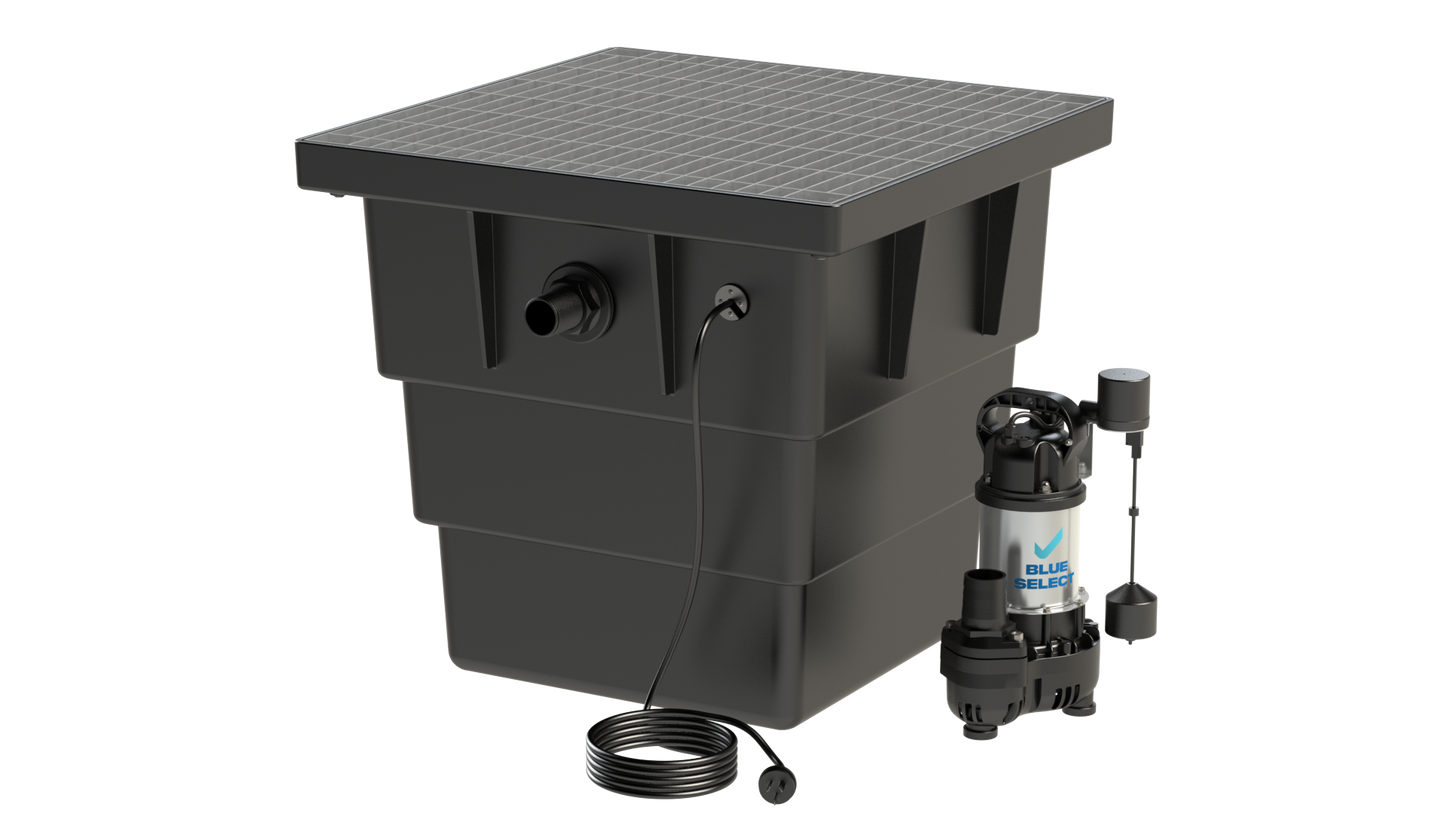 BlueSelect Greywater Pump Pit - Series 600 with Class A Gal Solid Top - BSVA/750/50/1 Pump