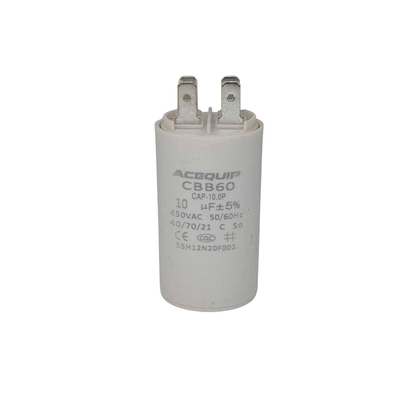 CAP-10.0P 10 UF Acequip Single Phase Multipurpose Run Capacitor with pins