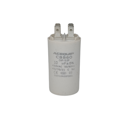 CAP-10.0P 10 UF Acequip Single Phase Multipurpose Run Capacitor with pins
