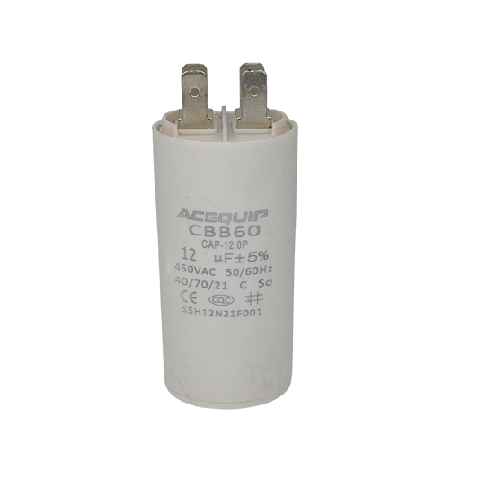 CAP-12.0P 12 UF Acequip Single Phase Multipurpose Run Capacitor with pins