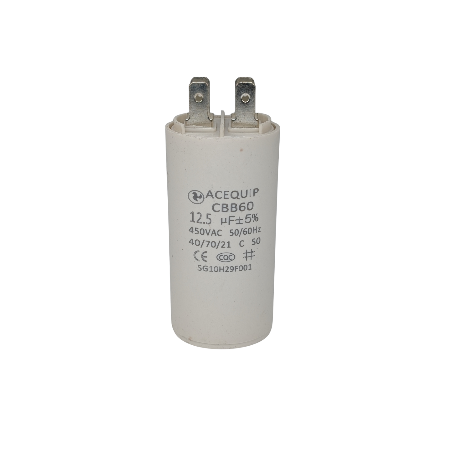 CAP-12.5P 12.5 UF Acequip Single Phase Multipurpose Run Capacitor with pins