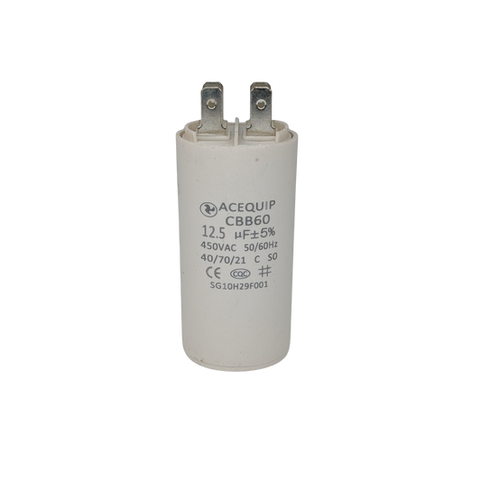 CAP-12.5P 12.5 UF Acequip Single Phase Multipurpose Run Capacitor with pins
