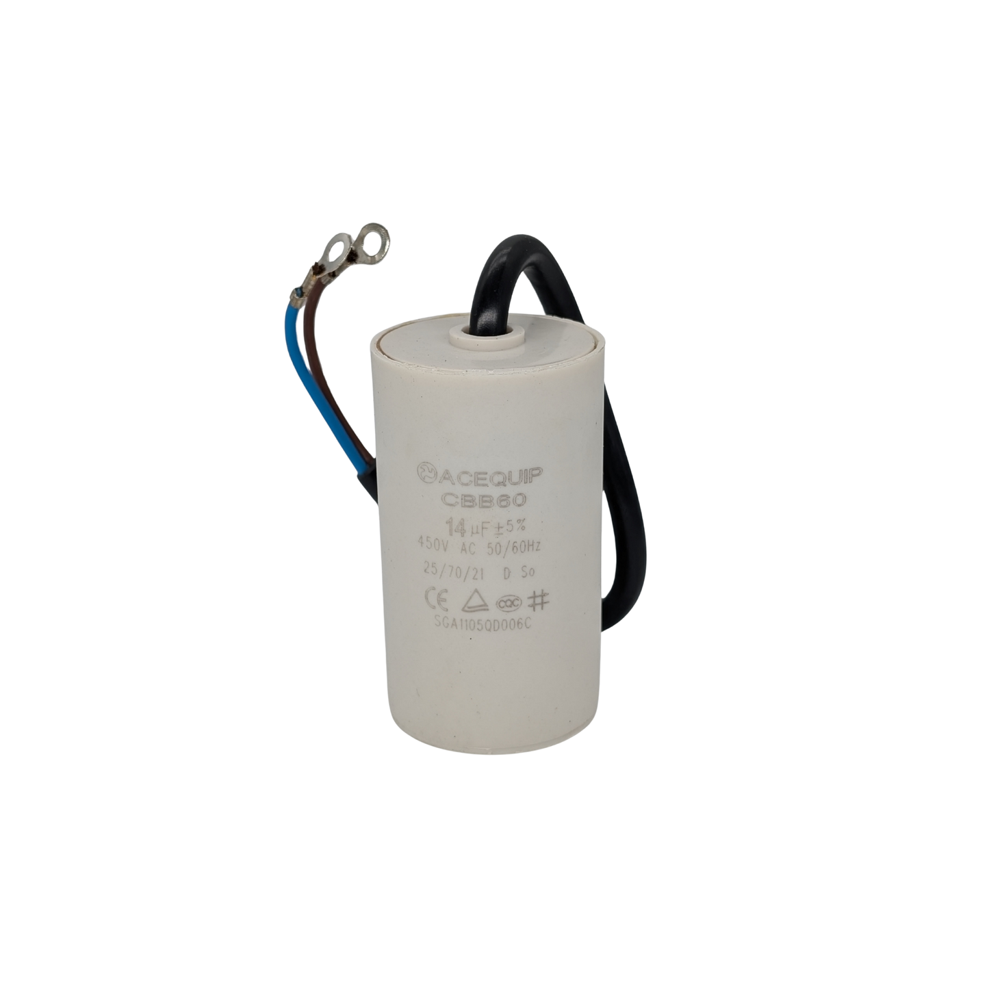 CAP-14.0C 14 UF Acequip Single Phase Multipurpose Run Capacitor with cable