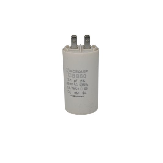CAP-14.0P 14 UF Acequip Single Phase Multipurpose Run Capacitor with pins