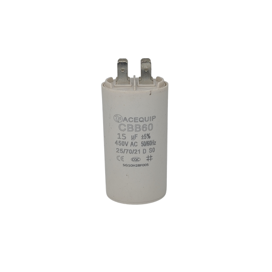 CAP-15.0P 15 UF Acequip Single Phase Multipurpose Run Capacitor with pins