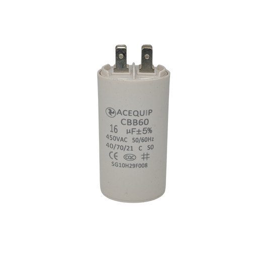 CAP-16.0P 16 UF Acequip Single Phase Multipurpose Run Capacitor with pins