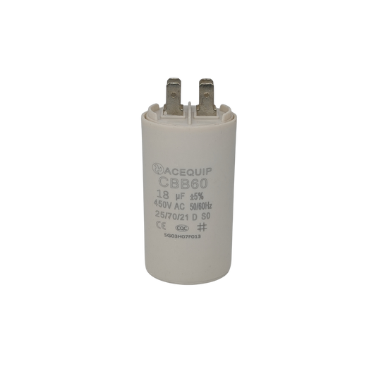 CAP-18.0P 18 UF Acequip Single Phase Multipurpose Run Capacitor with pins