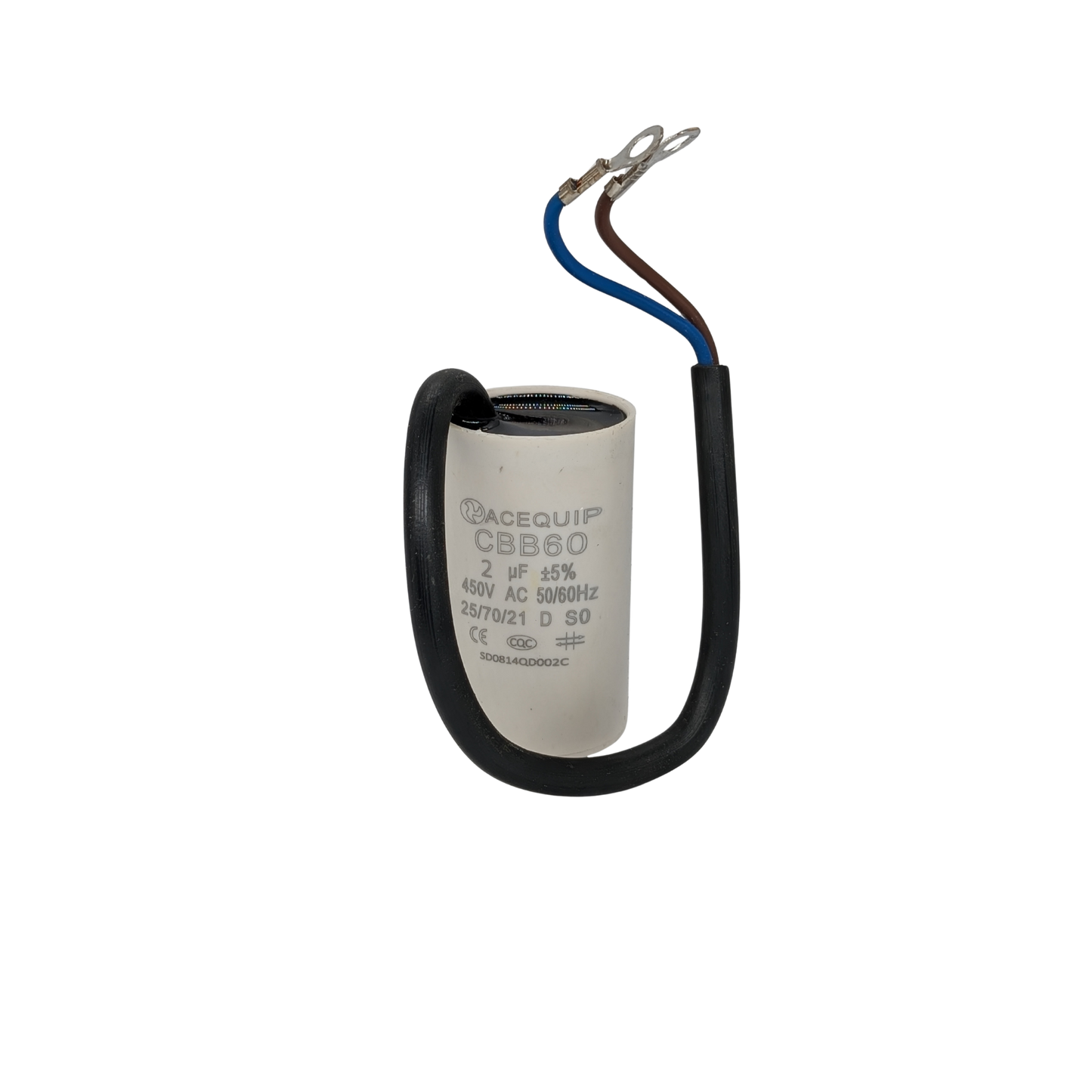 CAP-2.0C 2 UF Acequip Single Phase Multipurpose Run Capacitor with cable