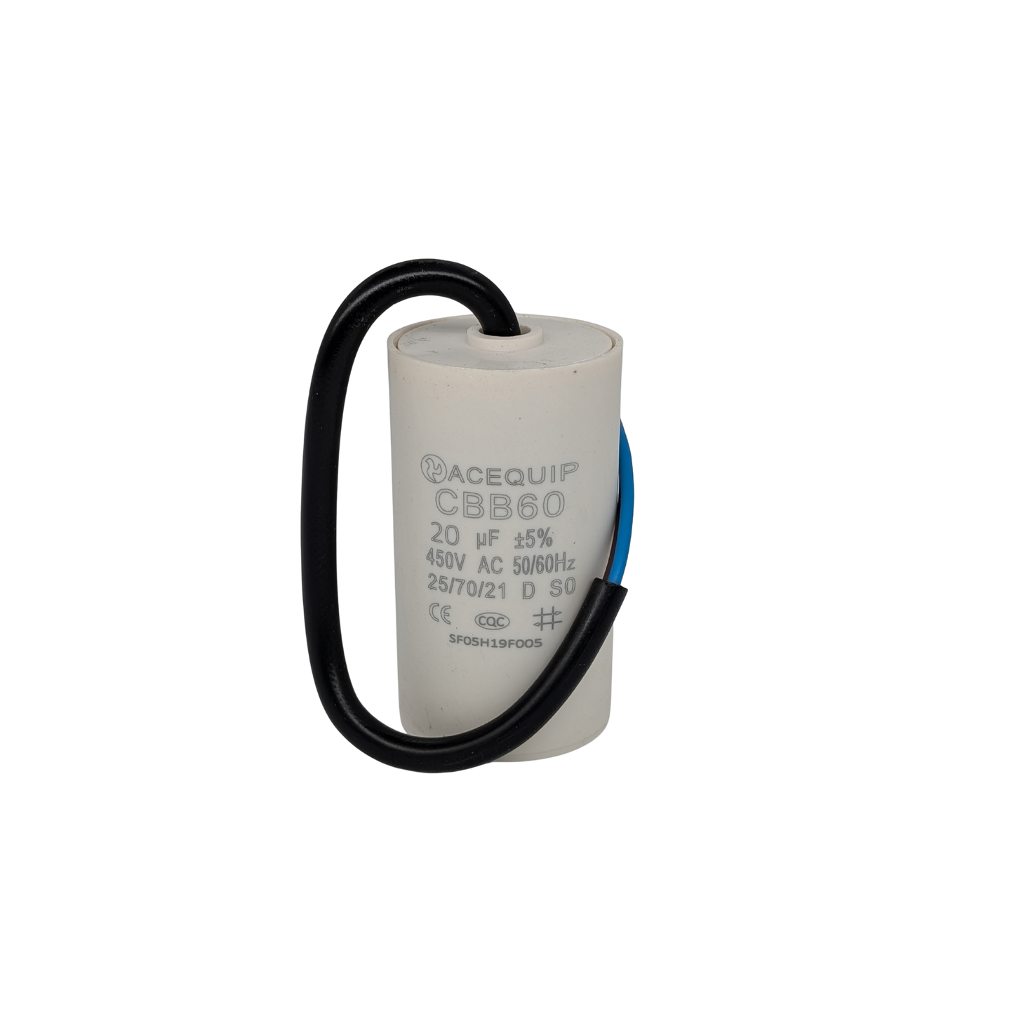 CAP-20.0C 20 UF Acequip Single Phase Multipurpose Run Capacitor with cable