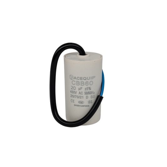 CAP-20.0C 20 UF Acequip Single Phase Multipurpose Run Capacitor with cable
