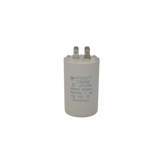 CAP-25.0P 25 UF Acequip Single Phase Multipurpose Run Capacitor with pins