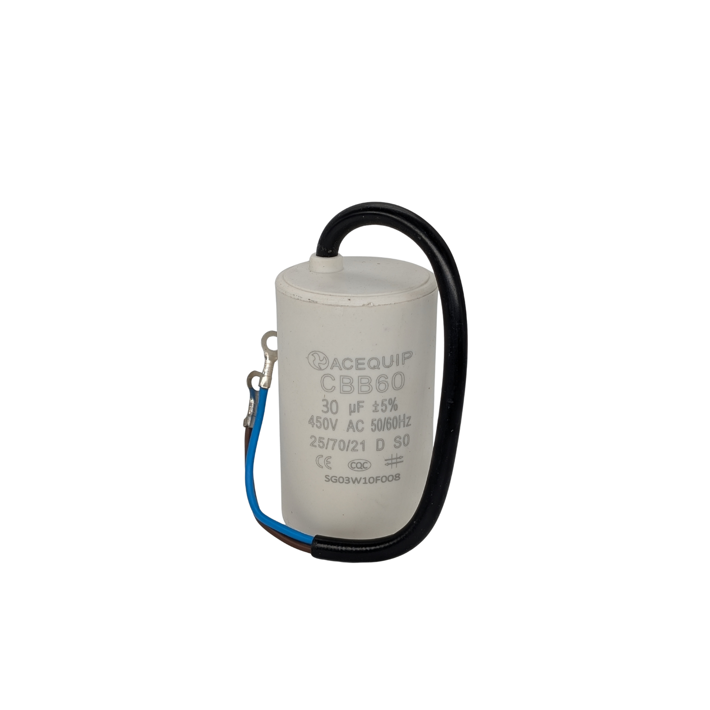 CAP-30.0C 30 UF Acequip Single Phase Multipurpose Run Capacitor with cable