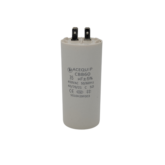 CAP-35.0P 35 UF Acequip Single Phase Multipurpose Run Capacitor with pins