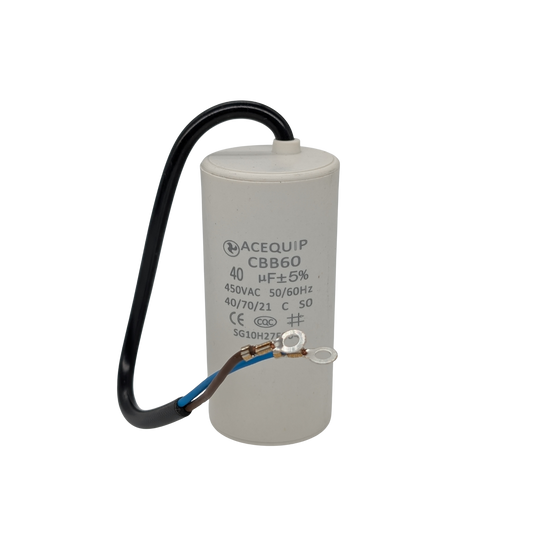 CAP-40.0C 40 UF Acequip Single Phase Multipurpose Run Capacitor with cable