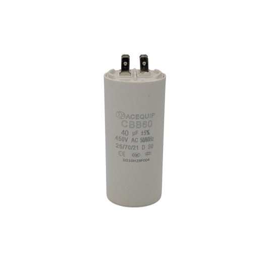 CAP-40.0P 40 UF Acequip Single Phase Multipurpose Run Capacitor with pins