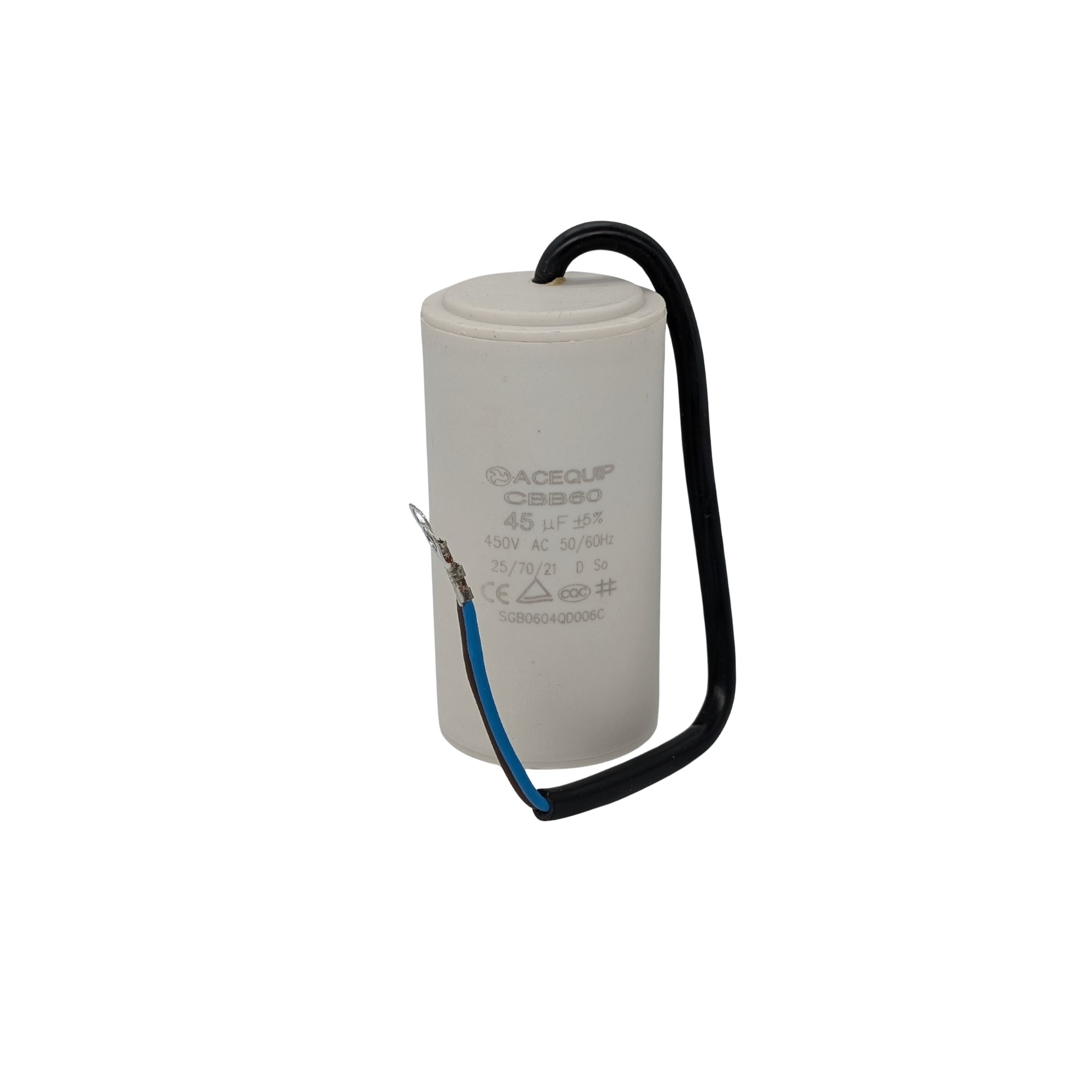 CAP-45.0C 45 UF Acequip Single Phase Multipurpose Run Capacitor with c ...