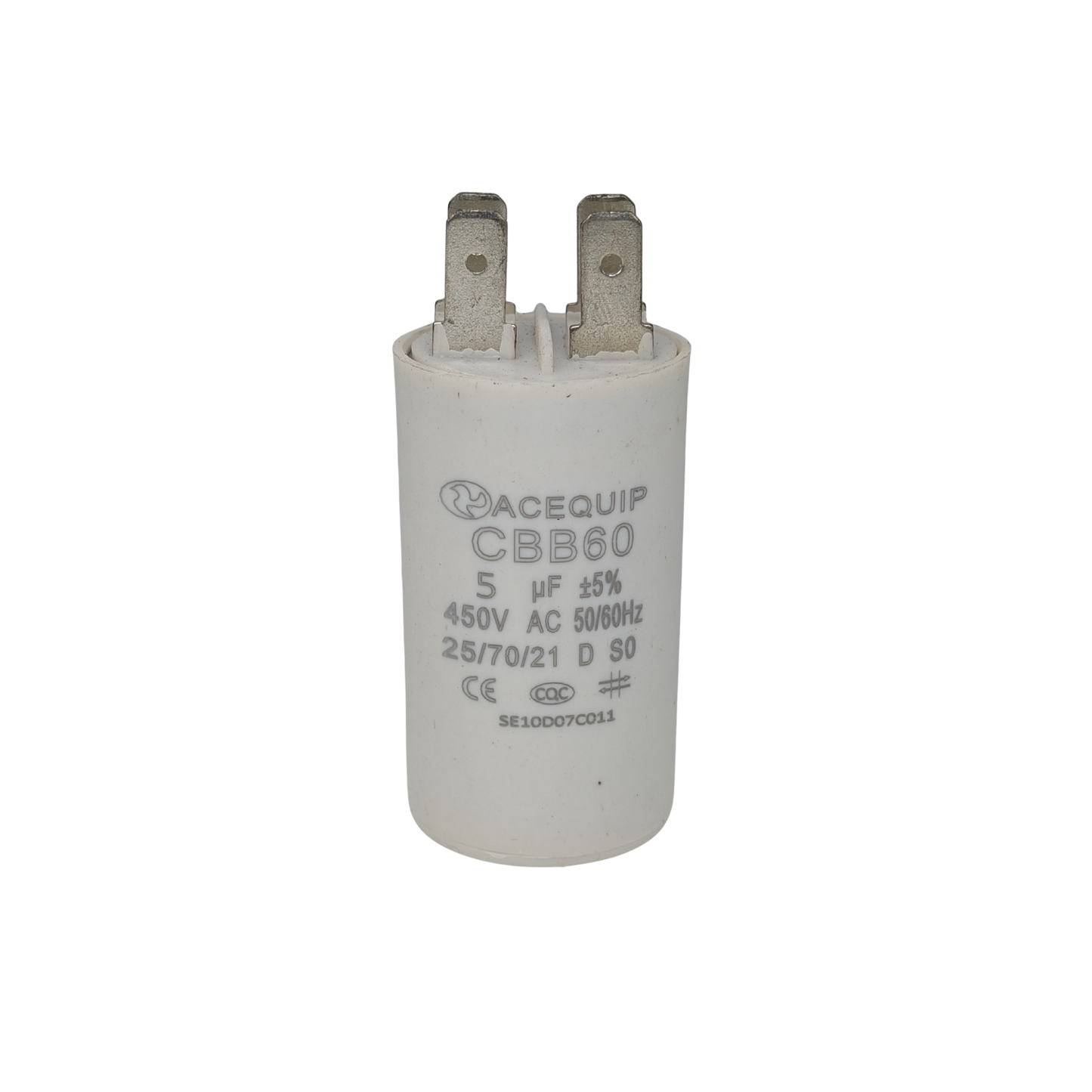 CAP-5.0P 5 UF Acequip Single Phase Multipurpose Run Capacitor with pins