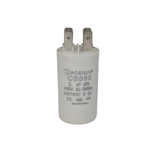 CAP-5.0P 5 UF Acequip Single Phase Multipurpose Run Capacitor with pins
