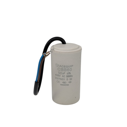 CAP-50.0C 50 UF Acequip Single Phase Multipurpose Run Capacitor with cable