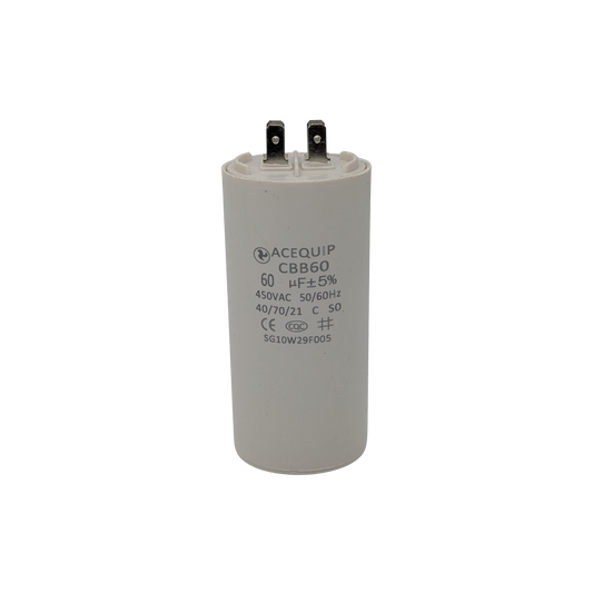 CAP-60.0P 60 UF Acequip Single Phase Multipurpose Run Capacitor with pins