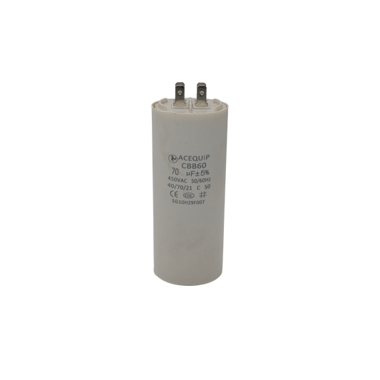 CAP-70.0P 70 UF Acequip Single Phase Multipurpose Run Capacitor with pins